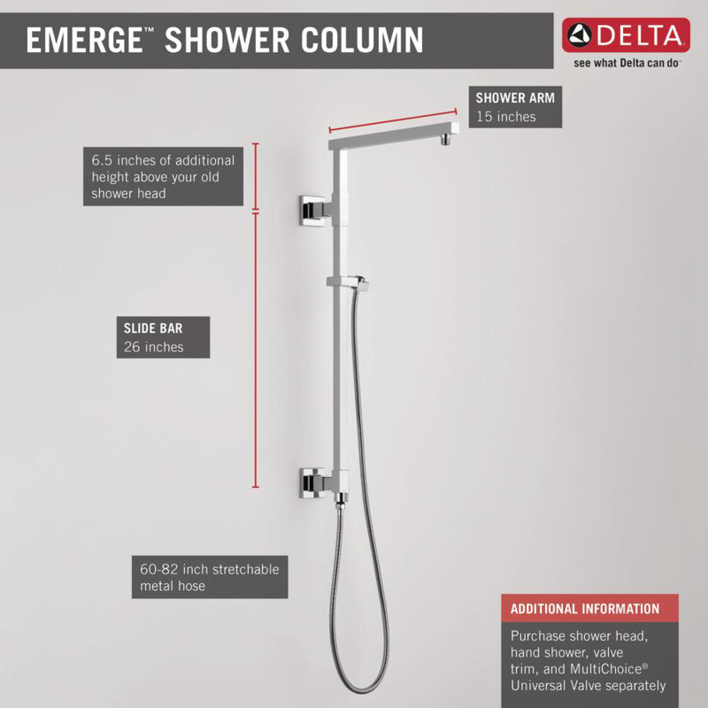 Shower Column Angular, Chrome