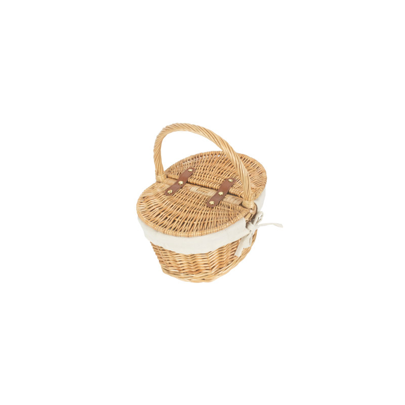 Wicker Child sized Lined Hamper, Buff/White