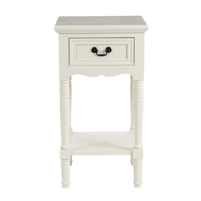 Table d'appoint en bois avec 1 tiroir et 1 tablette avec pieds tournés