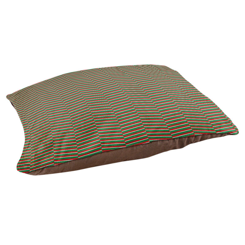 Oreiller intérieur en rupture fête, l 40 po x P 30 po x H 6,5 po, Rouge / Vert