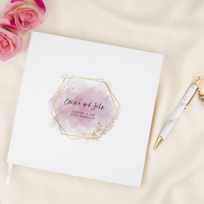 Livre d'or de mariage géométrique personnalisé