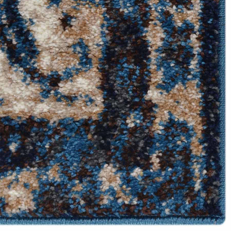 Sherley Machine Made Heatset Polyproplyene Area Rugs - Rectangle, Ivory Blue Color, Oriental Design, Low Pile Machine Made Area Rugs for Living Room, Bed Room