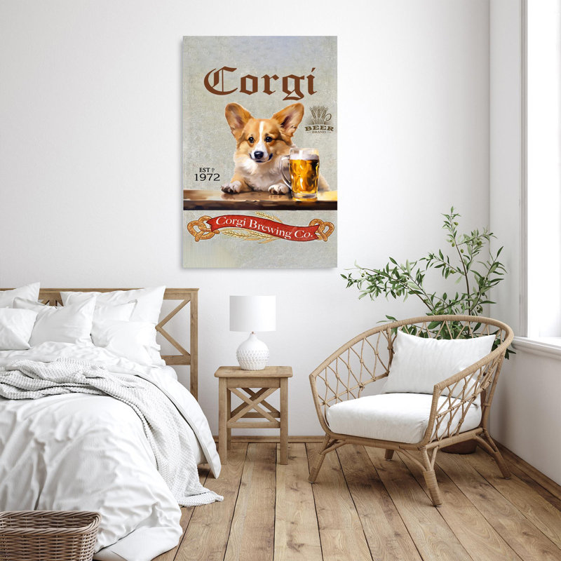Corgi Brewing Co, H 14 po x l 11 po x P 1,25 po