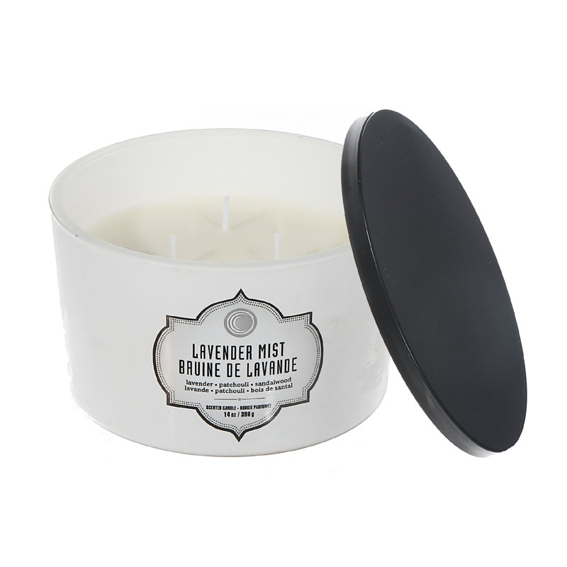Bougie parfumée à 3 mèches de bougie blanche lavande - ensemble de 2, Pot de 140 oz