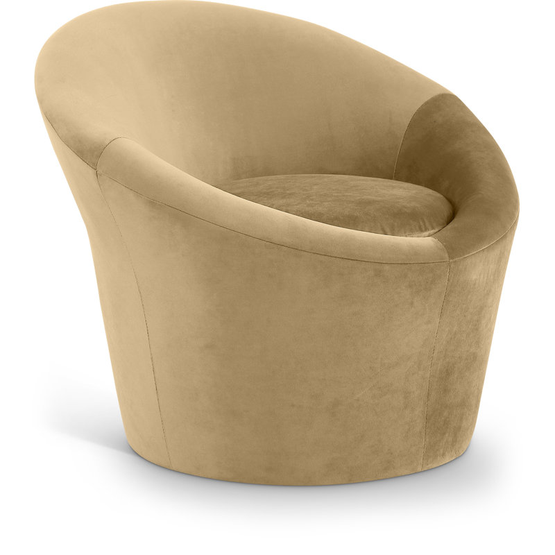 Fauteuil d'appoint en velours Tristan, Velours brun clair