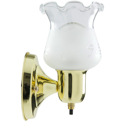 4,5 po Applique murale en tulipe en forme de tulipe à finition moyenne en laiton poli homologué ETL E26 (sans ampoules incluses)