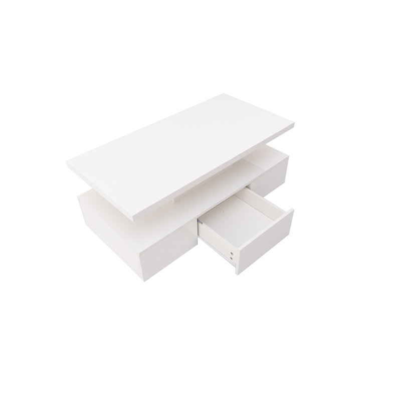 Campbelle Block Coffee Table with Storage, White