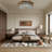 20" European Style Ceiling Light, Golden Glass Flush Mount Lamp for Bedroom Study Hallway Living Room