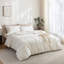 Ensemble de housse de couette 100% coton lavé Solayne avec texture de faux chanvre, couleur unie, fermeture à glissière et attaches de coin-111685171-111685178