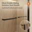 Porte de douche coulissante double semi-sans cadre 50-54W * 70 H, porte de douche à dérivation, porte en verre trempé épais de 1/4 po (6 mm), noir mat-124818156