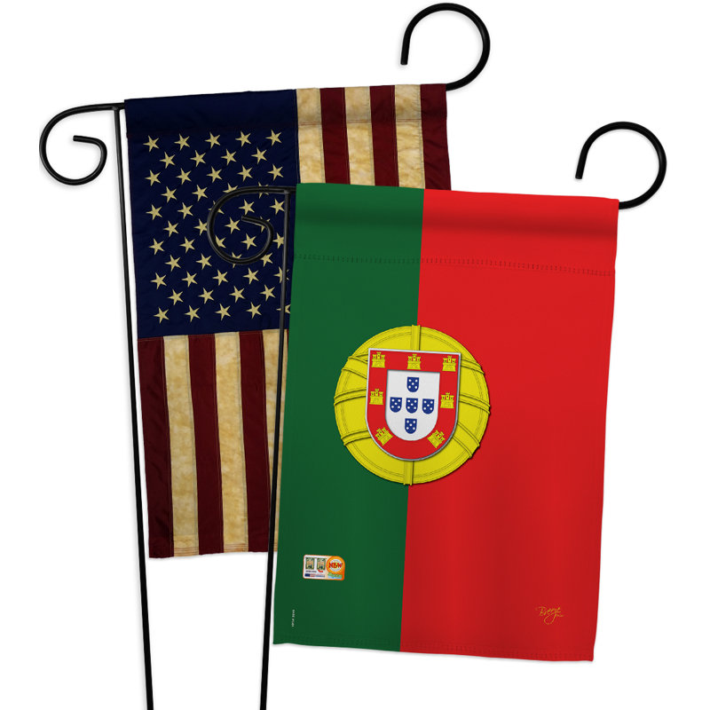 Ensemble de drapeaux décoratifs en polyester 2 faces 19 x 13 po 2 pièces portugal impressions