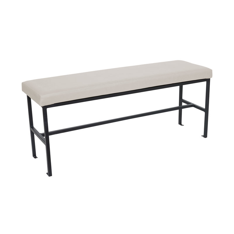Meghan Restaurant Quality Bench with Grade 4 Vinyl Upholstery, Pale Silver