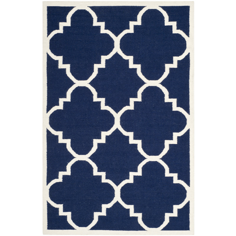 Valenzuela Geometric Wool Hand Woven Area Rug, Rectangle 152 x 244 cm