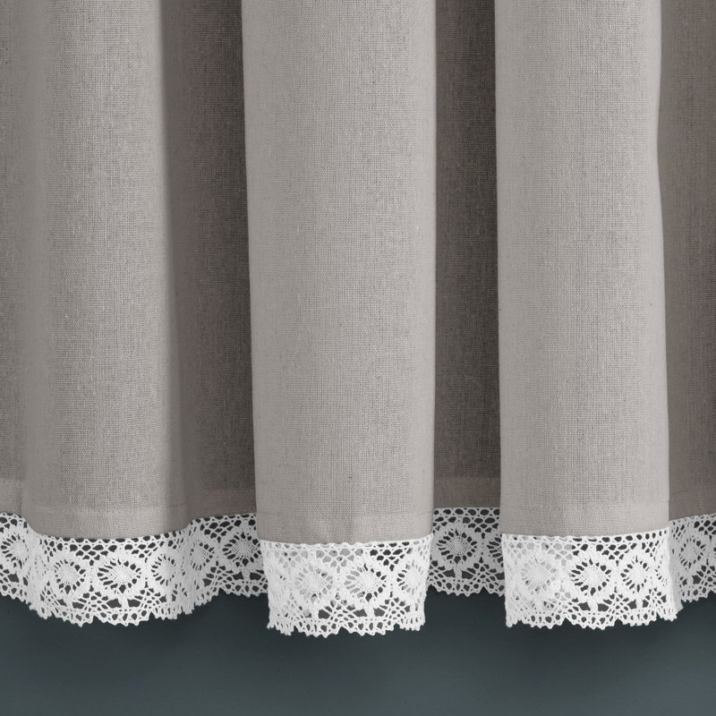 Semi Sheer Curtain Pair, Light Grey, 137cm W x 213cm L