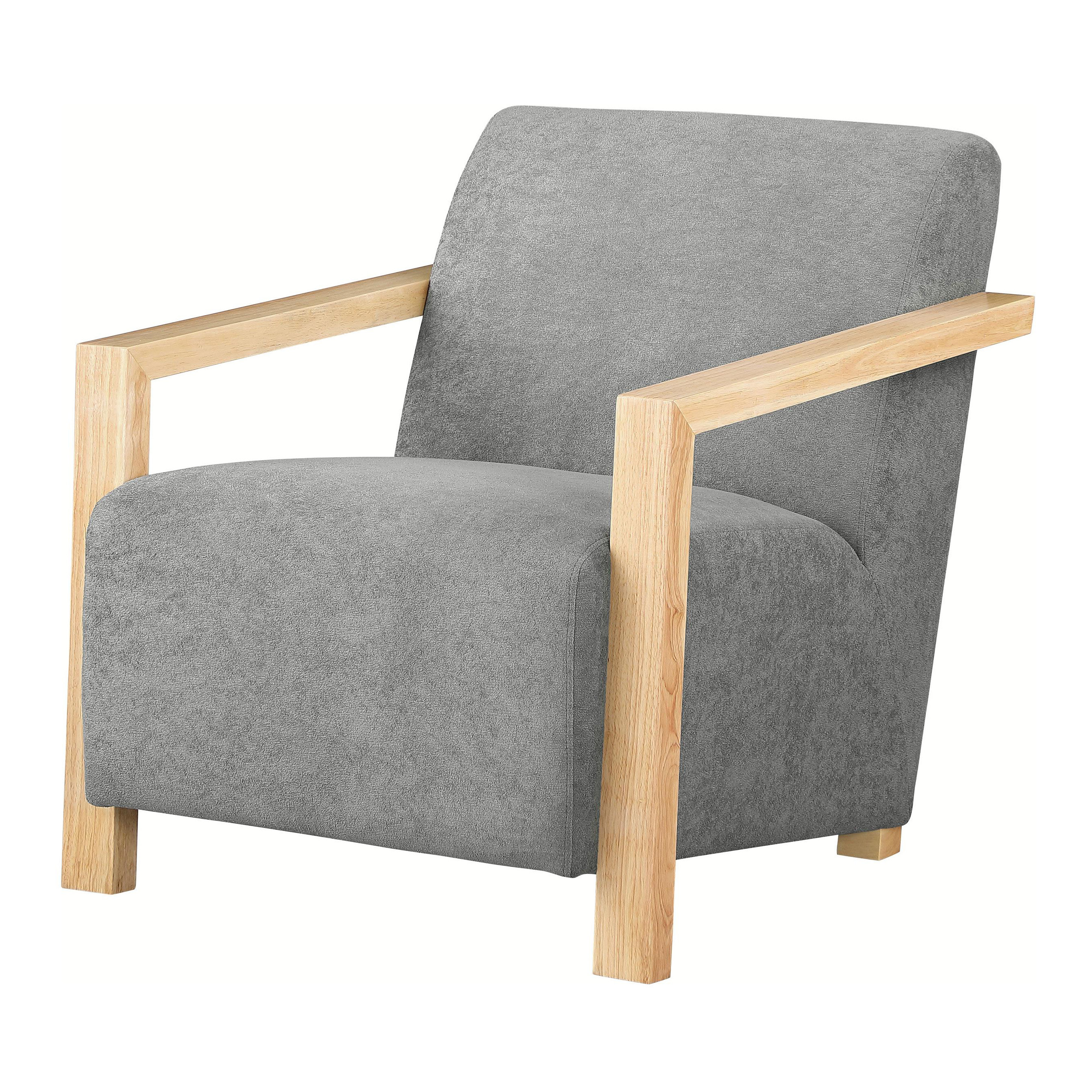 Latitude Run® Upholstered Accent Arm Chair with Wood Arms | Wayfair