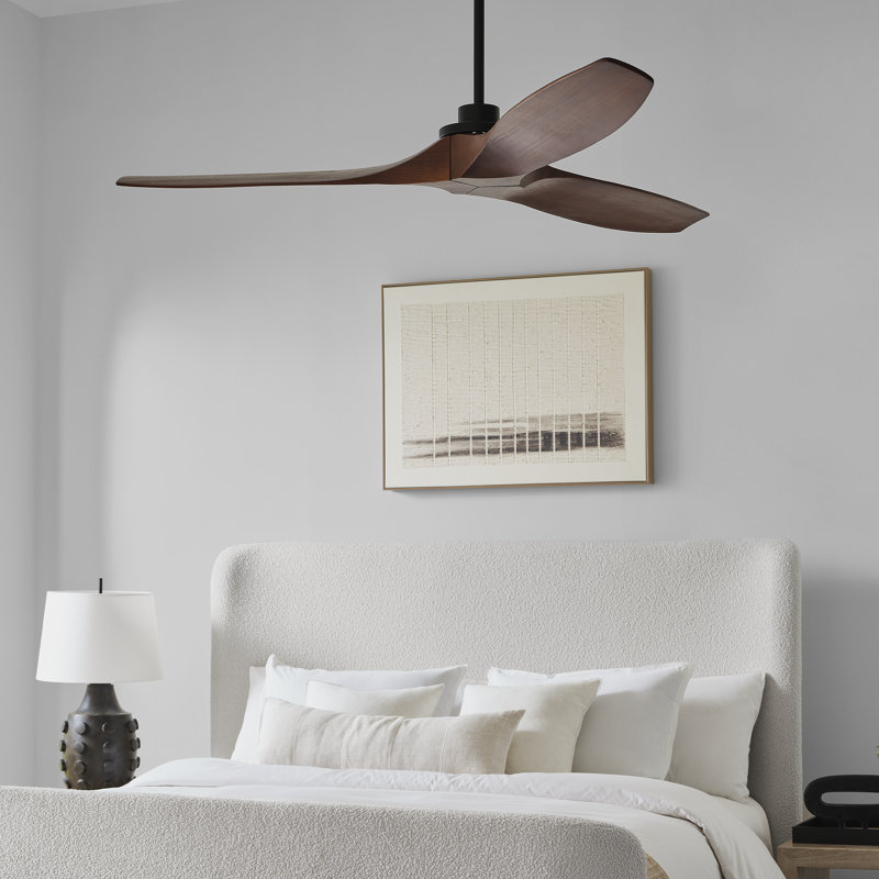 Collins 60" Smart Indoor/Outdoor Brushed Steel Ceiling Fan With Remote Control And Reversible Motor Works With Alexa, Google Home And Bond Home Action