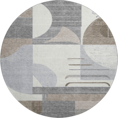 Premium Machine Washable Mehara AMF1694 Geometric Rug