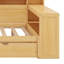 Lit multifonctionnel en bois avec deux tiroirs de rangement et bureau Vrishin-893199334