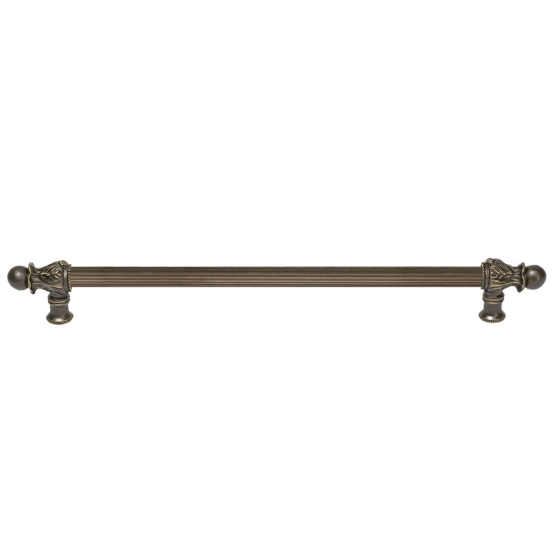 Acanthus 22 inches c.c. with 5/8 reeded center long pull Romanesque style in Chalice, 22", Antique Brass