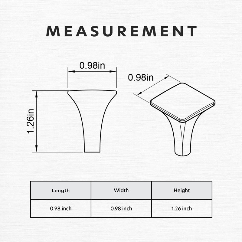 New Collection  Length Square Knob Multipack, Matte Black