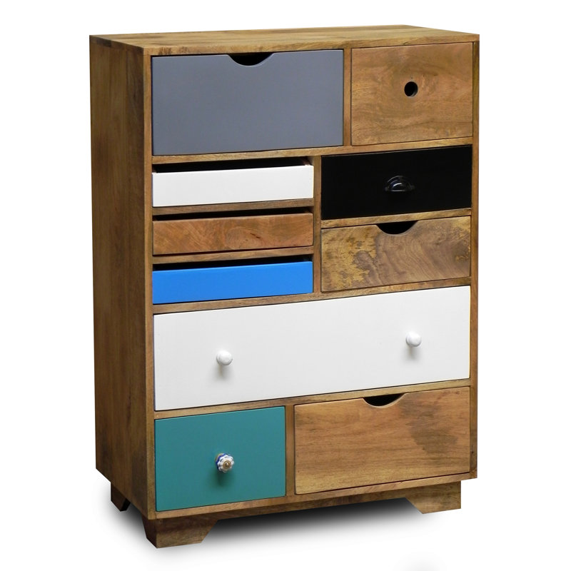 Petekar Solid Wood 80cm W 10 - Drawer Chest of Drawers
