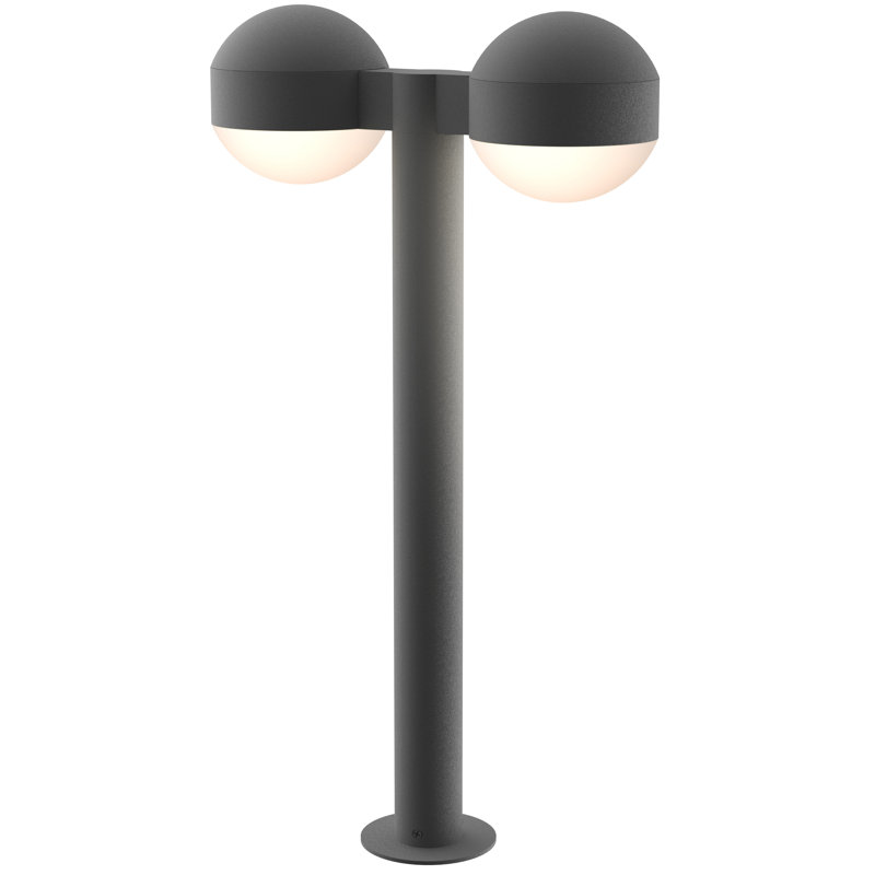 Reals LED Bollard Light, 23.75" H x 5" W x 13.5" D, Textured Gray