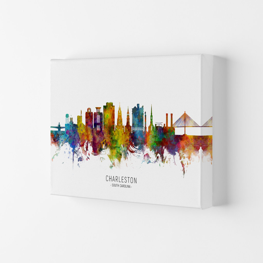 Charleston South Carolina Skyline by Michael Tompsett - Print