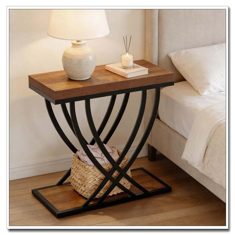 Modern 2-Tier Bedside Table Console Table
