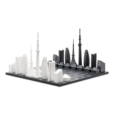 Chess Set Acrylic Tokyo Edition With Tokyo Map Wood Board