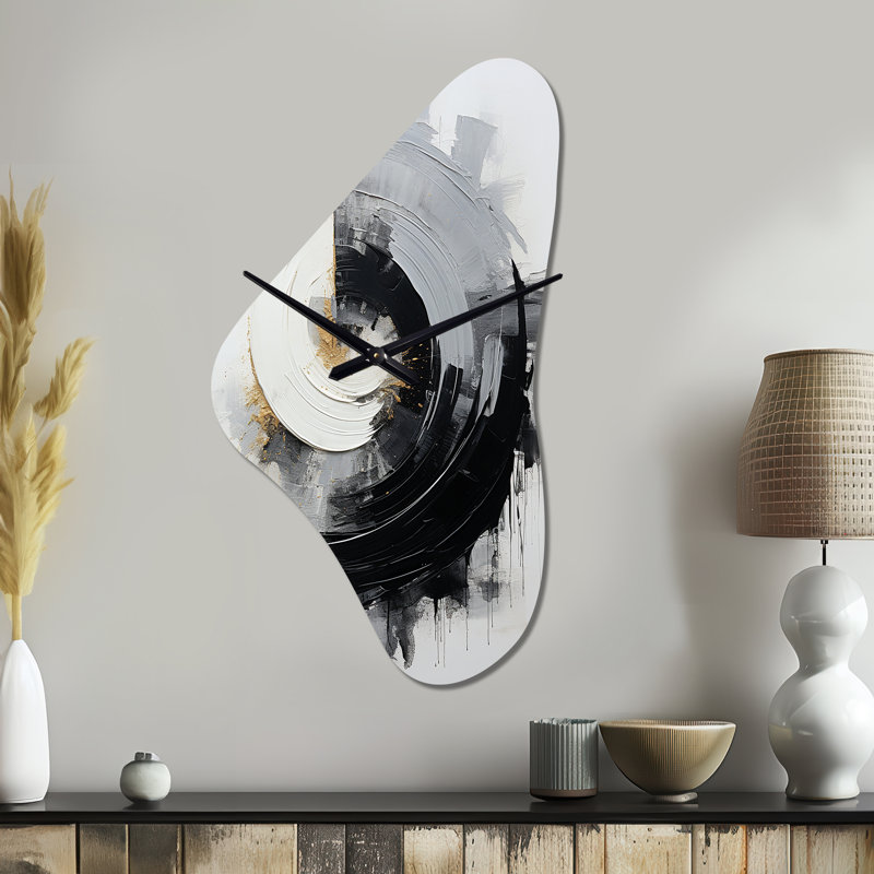 Shaelene - Horloge murale en forme de Boomerang, Moyenne
