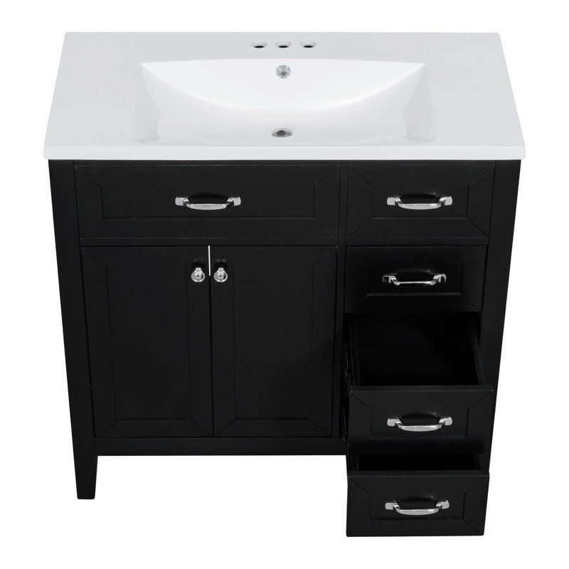 Rangement pour salle de bain Krashna, Noir
