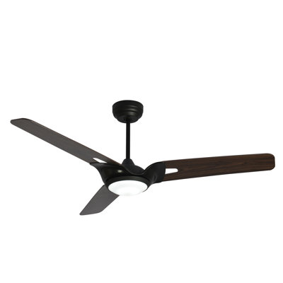 Ventilateur de plafond intelligent 52 po avec lumières DEL, télécommande et tige intégrée