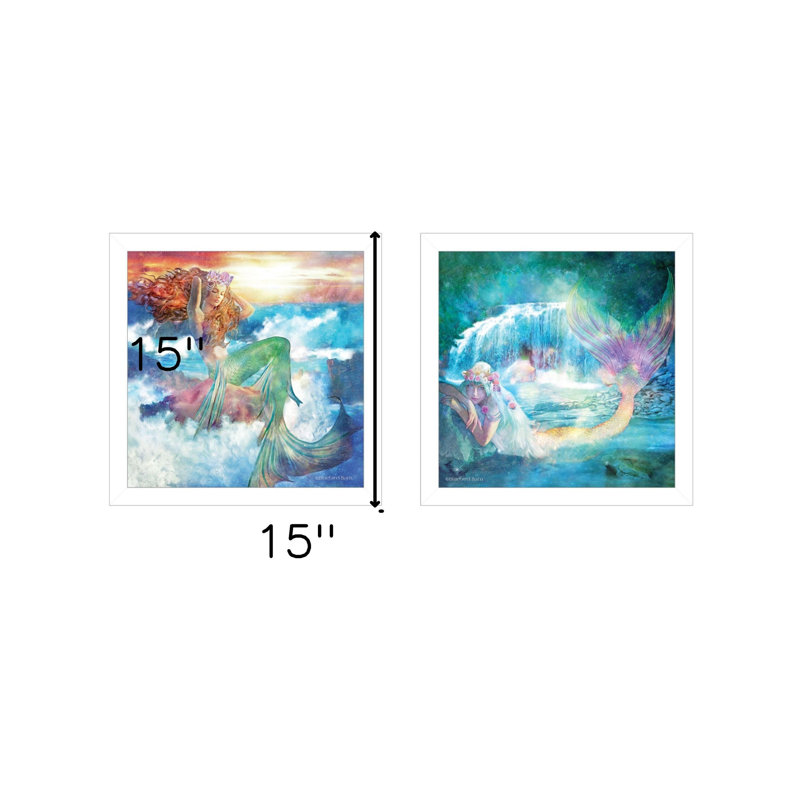 Ensemble de deux sirènes, art mural encadré