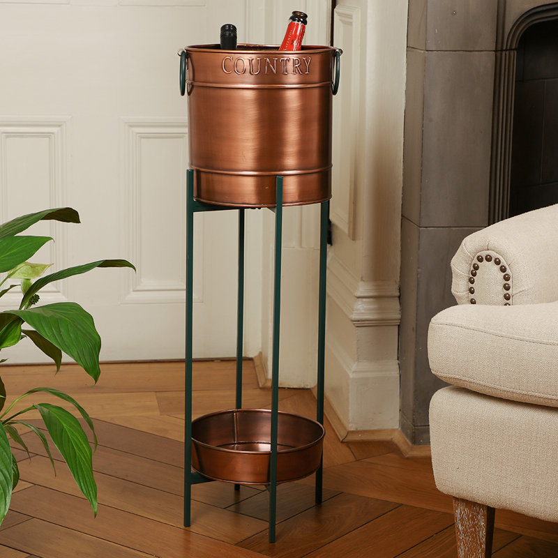 Burnell Banded Bucket Stand, Copper/Green