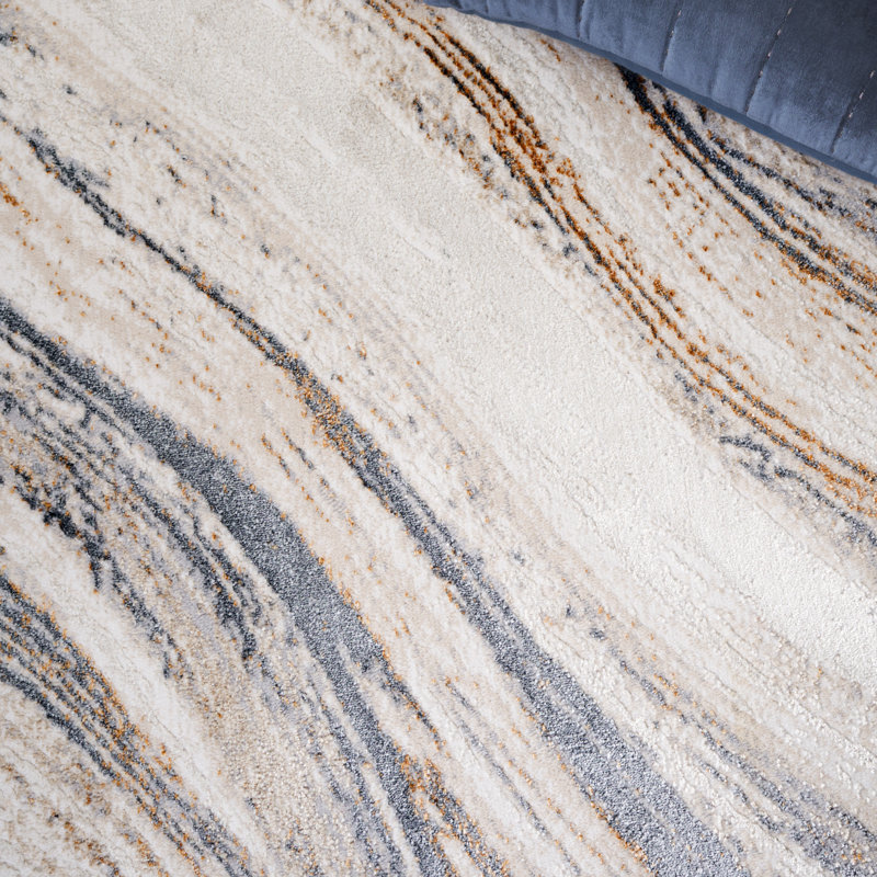 Emilina Performance Abstract Rug, Rectangle 5'2" x 7'