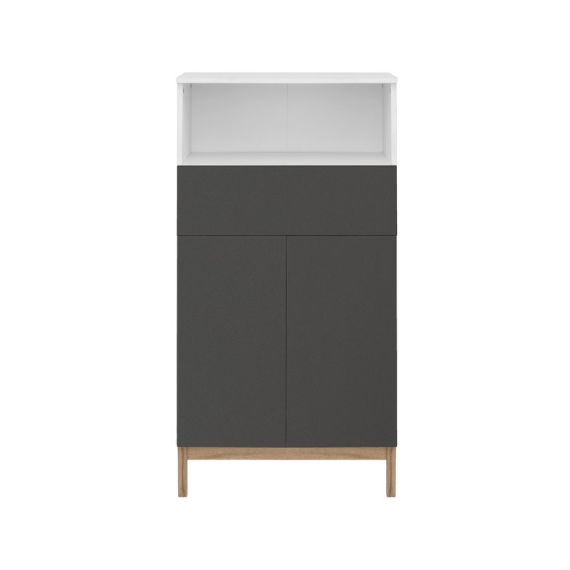 Nastasia Bathroom Cabinet, White/Anthr/Oak