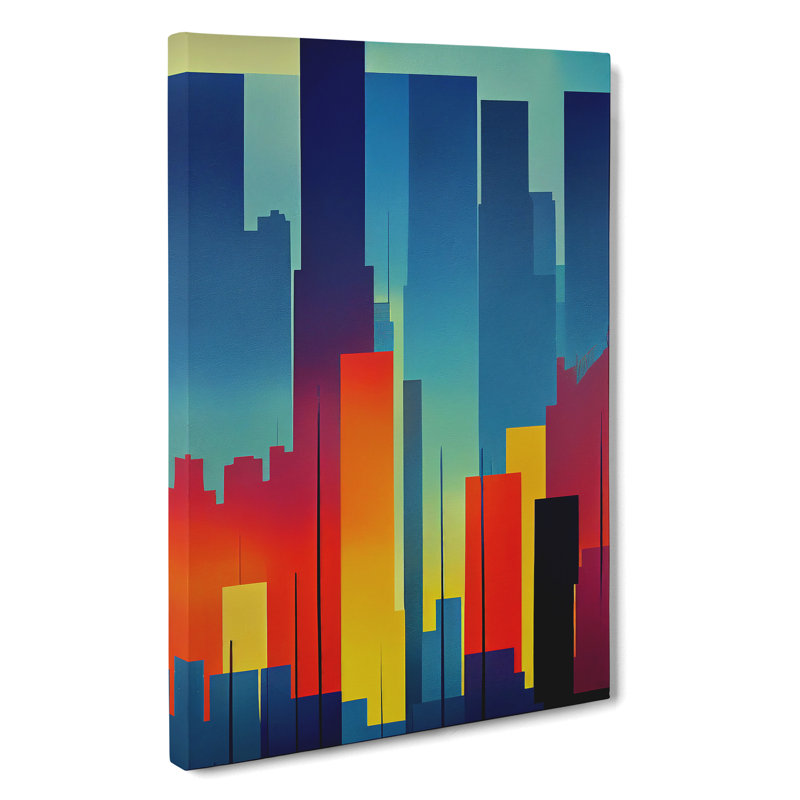 Irresistible City Skyline Abstract - Wrapped Canvas Print, 50cm H x 35cm W x 3cm D