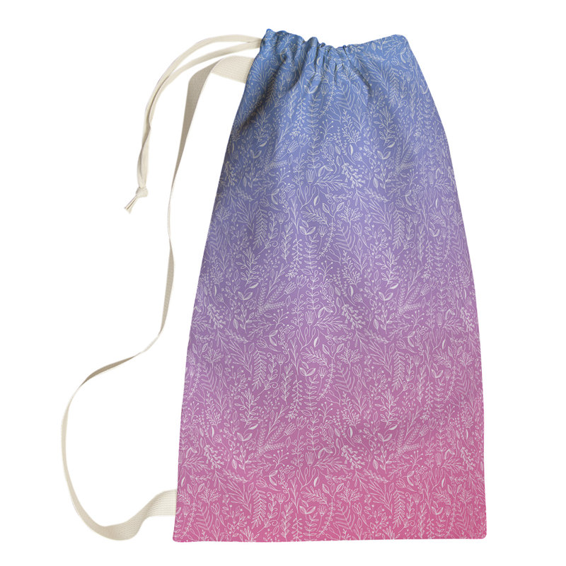 Leffel Fabric Laundry Bag with Handles, Large (76.5" H x 29.5" W x 1.5" D), Pink/Purple