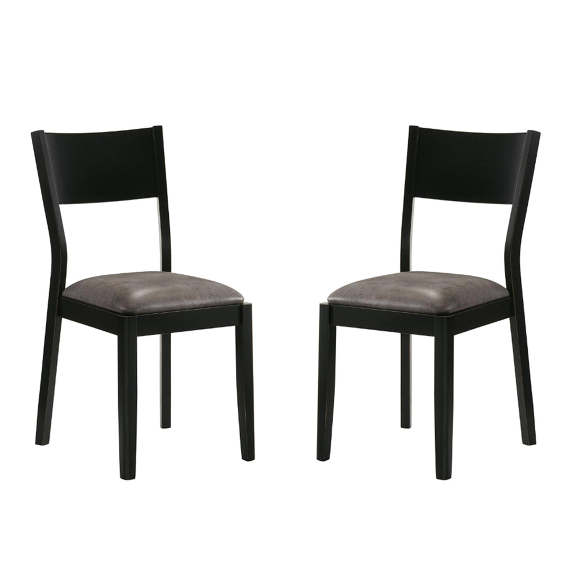 Latitude Run® Of 2 Dining Room Chairs, Black, Angled Back Rest, Tapered ...