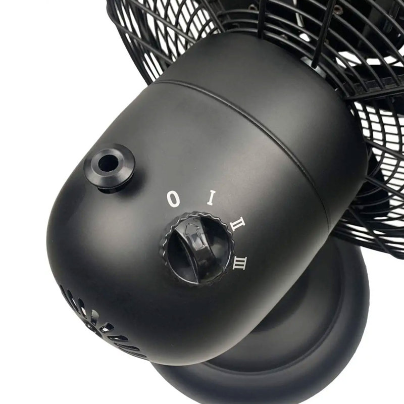 Hunter 90603 12 In All Metal Retro Oscillating Table Fan W/3 Speeds, Matte Black