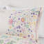 Édredon simple en coton 3 pièces avec motif floral réversible mauve, rembourrage et coussin lavable à la machine lavable à la machine