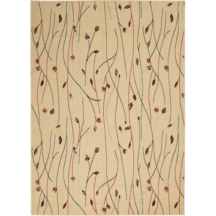 Lark Manor Aratrika Floral Cream/Red Area Rug & Reviews | Wayfair