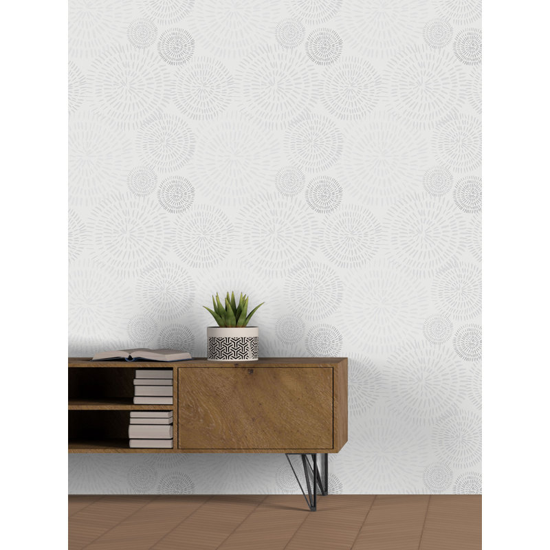 Rouleau de papier peint L 33 pi x l 20,5 po Susan Hable Sandraker II, Gris clair