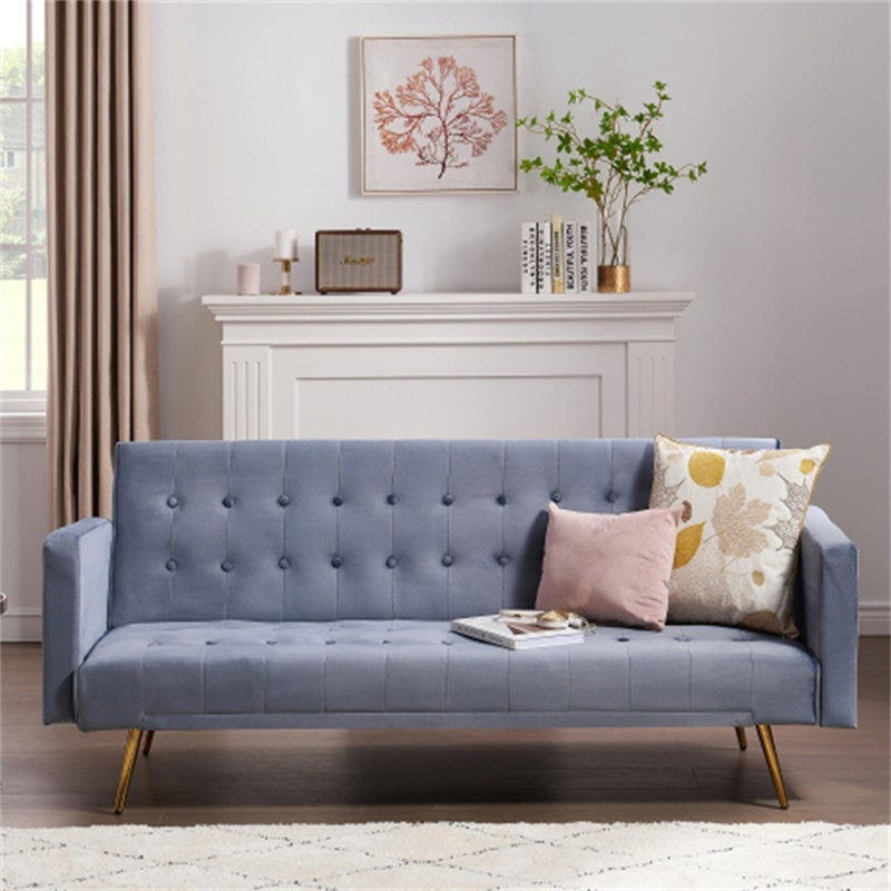 Kalvi 75'' Velvet Sofa, Dark Gray Velvet