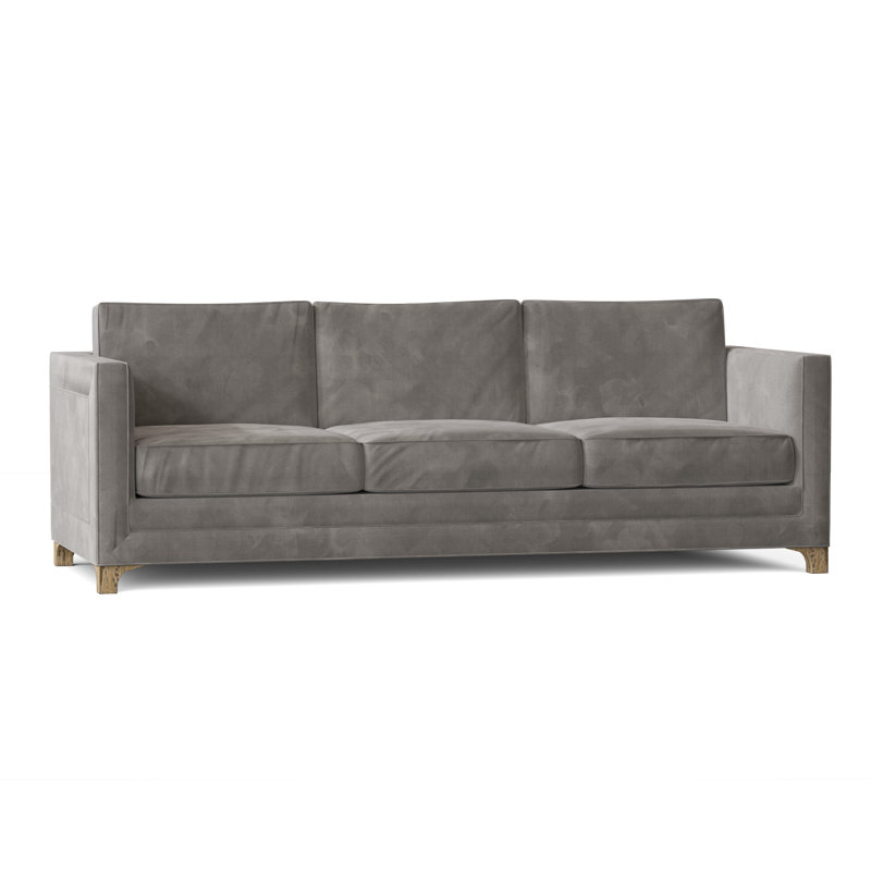 Canapé à accoudoirs carrés en mélange de polyester 95 po Manhattan avec coussins réversibles Manhattan, 95 pouces, Naturel