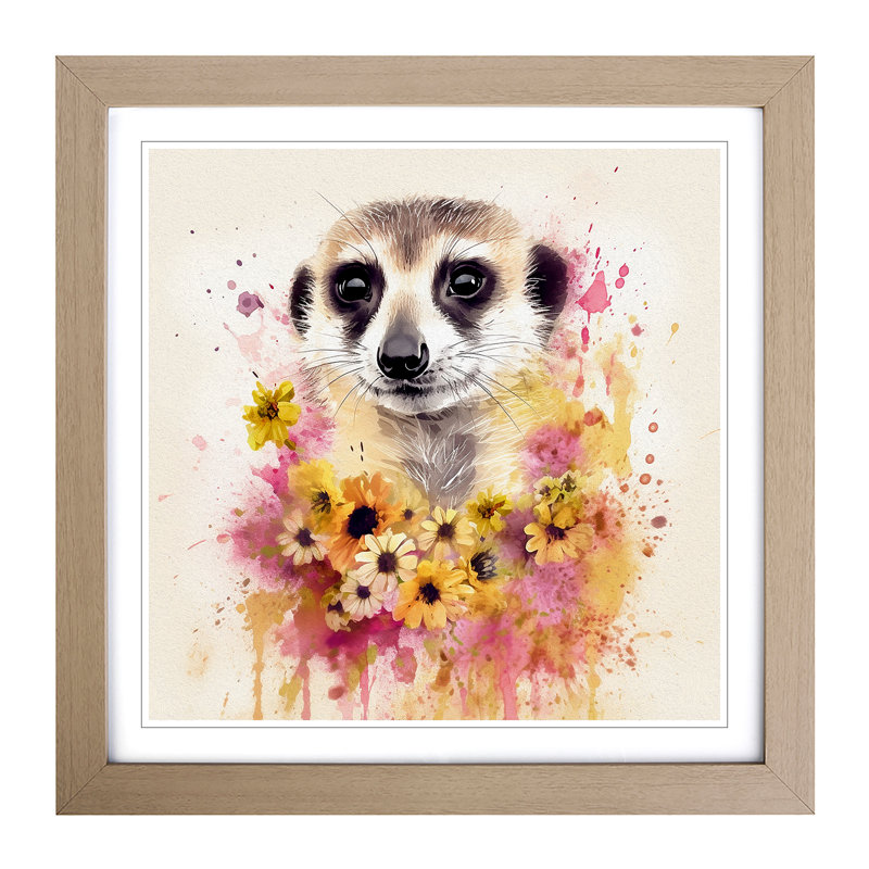 Meerkat No.1 - Framed Print, Oak