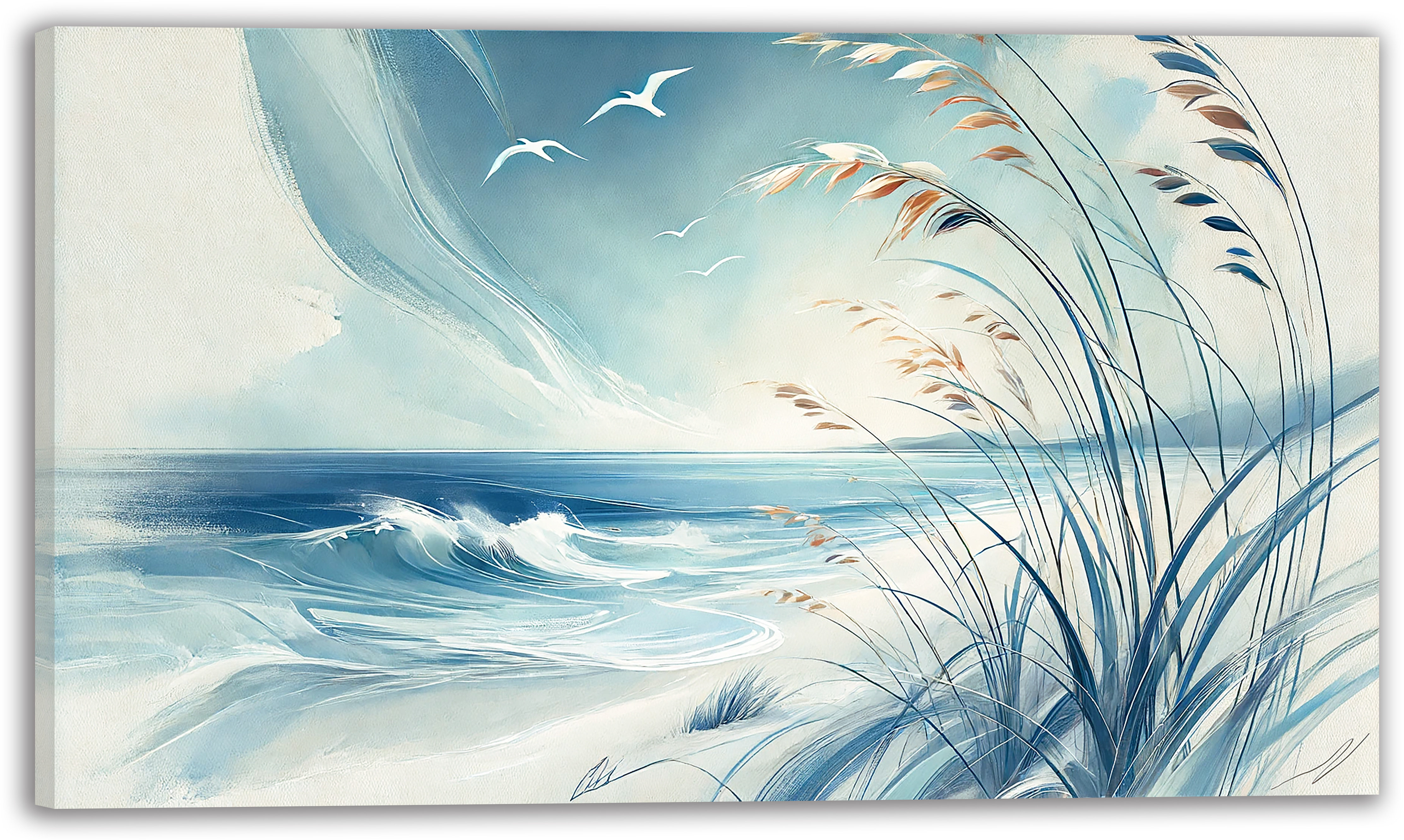 Highland Dunes Waves of Tranquility Wrapped Canvas Print Wall Art | Wayfair