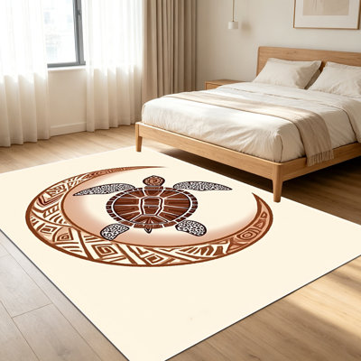 1PC Polynesian - Style Area Rugs for Living Room, Soft and Comfortable, Suitable for all seasons, easy - to - maintain, machine washable Indoor floor mat, Under Table Farmhouse suitable for Bedroom, Dining Room, Patio, Balcony, Hallway, Home Decor
