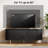 55.1'' Wooden TV Stand For Tvs Up To 60 Inch, Entertainment Center, Console Cabinet With Power Outlet And Ample Storage Place(Black)-334326863-334326860