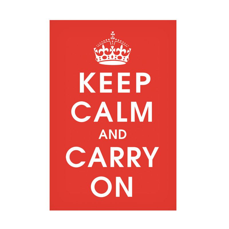 Art sur toile Marcus Jules Keep Calm and Carry On, H 19 po x l 12 po